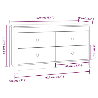 vidaXL Side Cabinet Honey Brown 100x40x54 cm Solid Wood Pine