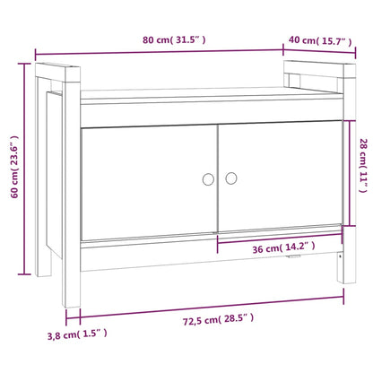vidaXL Hall Bench 80x40x60 cm Solid Wood Pine