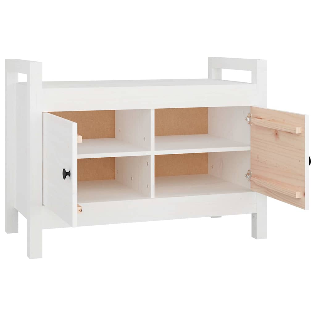 vidaXL Hall Bench White 80x40x60 cm Solid Wood Pine