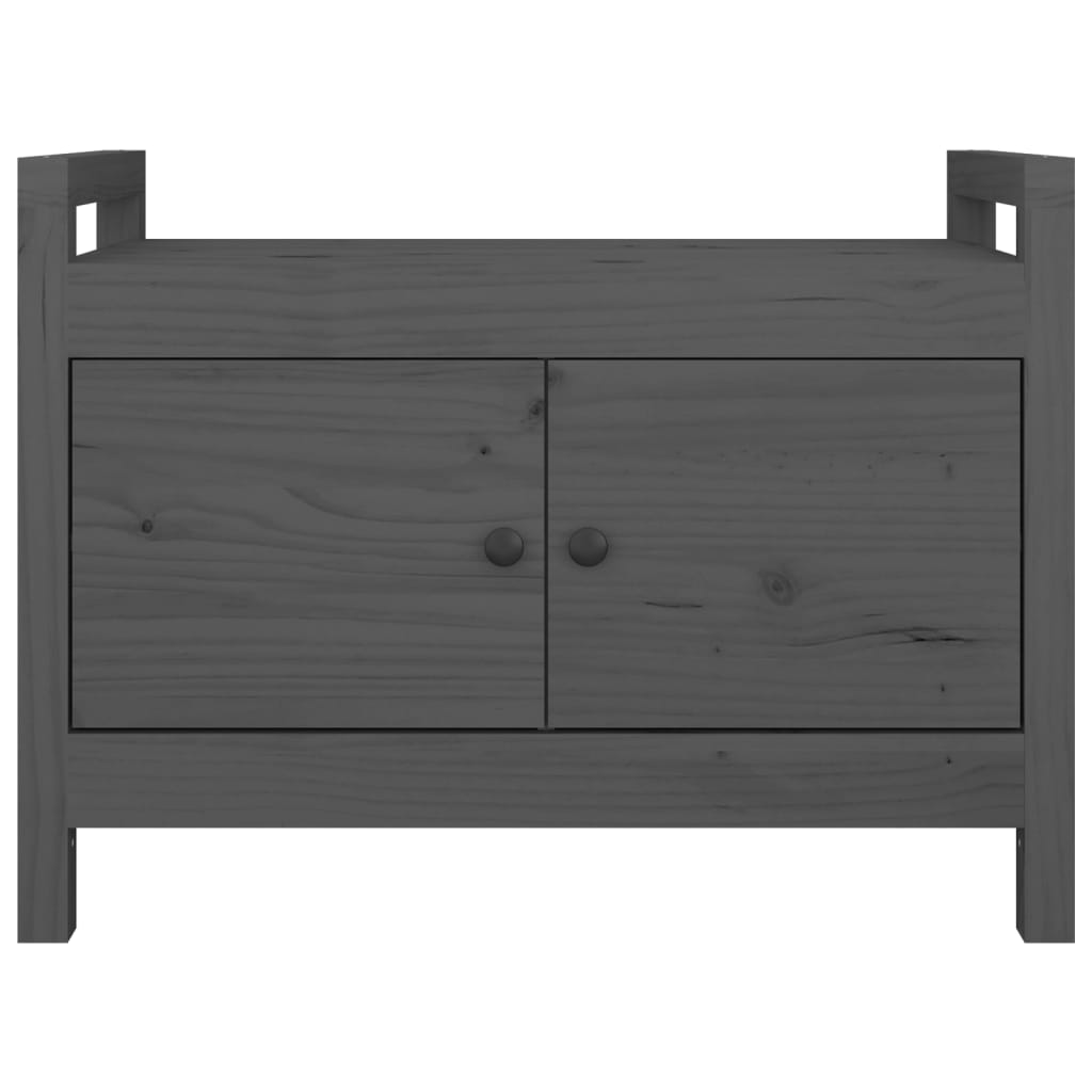 vidaXL Hall Bench Grey 80x40x60 cm Solid Wood Pine