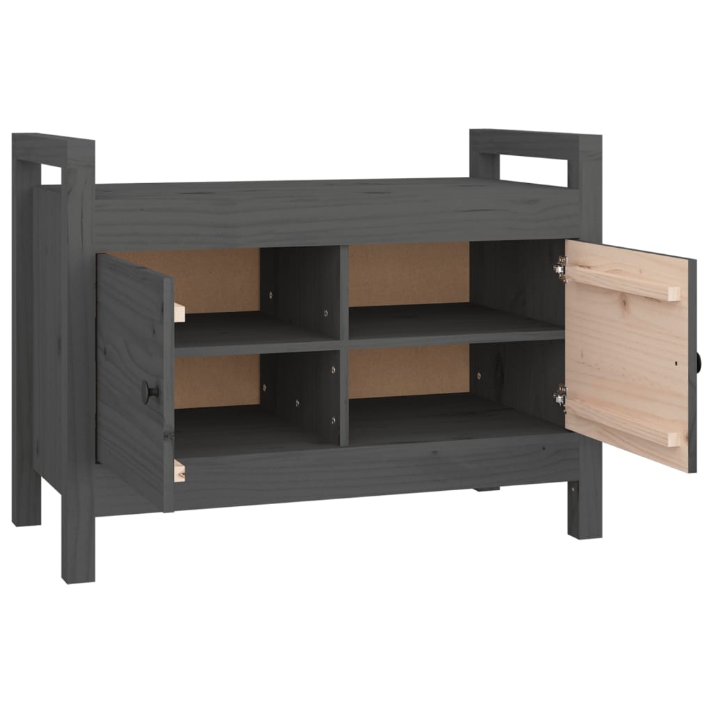 vidaXL Hall Bench Grey 80x40x60 cm Solid Wood Pine