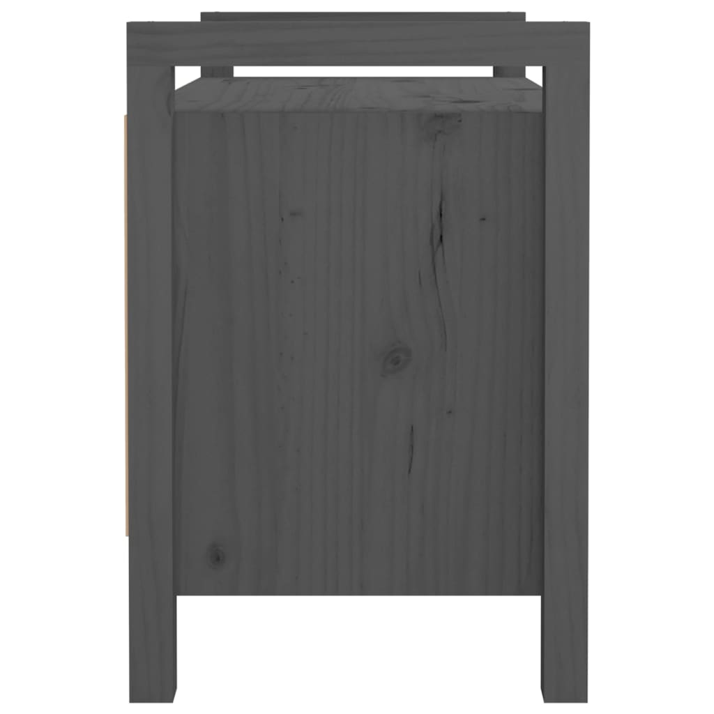 vidaXL Hall Bench Grey 80x40x60 cm Solid Wood Pine
