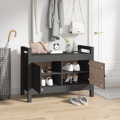 vidaXL Hall Bench Grey 80x40x60 cm Solid Wood Pine