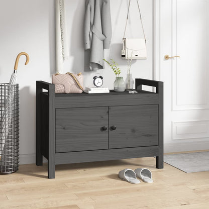 vidaXL Hall Bench Grey 80x40x60 cm Solid Wood Pine