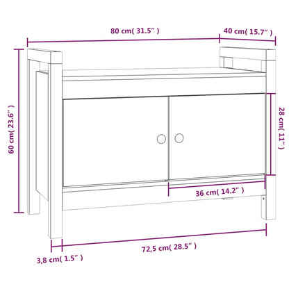 vidaXL Hall Bench Honey Brown 80x40x60 cm Solid Wood Pine
