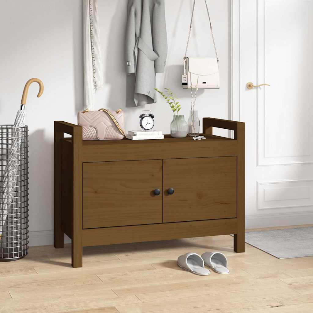 vidaXL Hall Bench Honey Brown 80x40x60 cm Solid Wood Pine