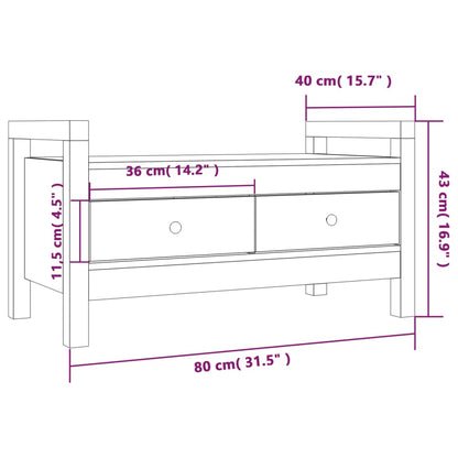 vidaXL Hall Bench 80x40x43 cm Solid Wood Pine