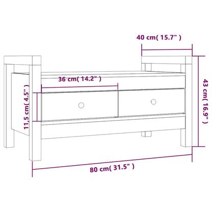vidaXL Hall Bench 80x40x43 cm Solid Wood Pine