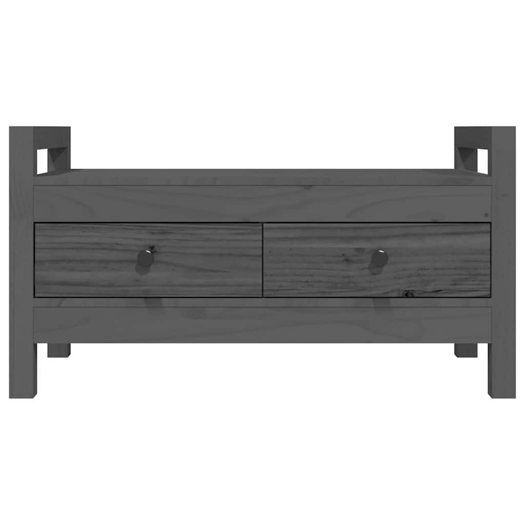 vidaXL Hall Bench Grey 80x40x43 cm Solid Wood Pine