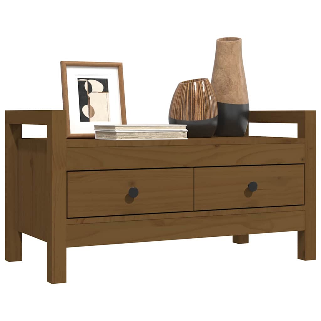 vidaXL Hall Bench Honey Brown 80x40x43 cm Solid Wood Pine