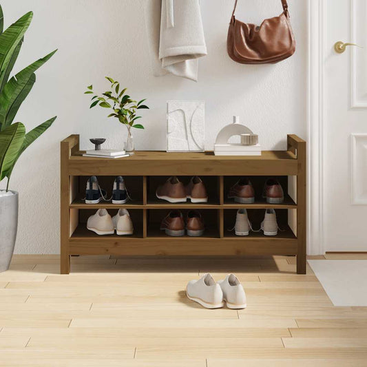 vidaXL Hall Bench Honey Brown 110x40x60 cm Solid Wood Pine