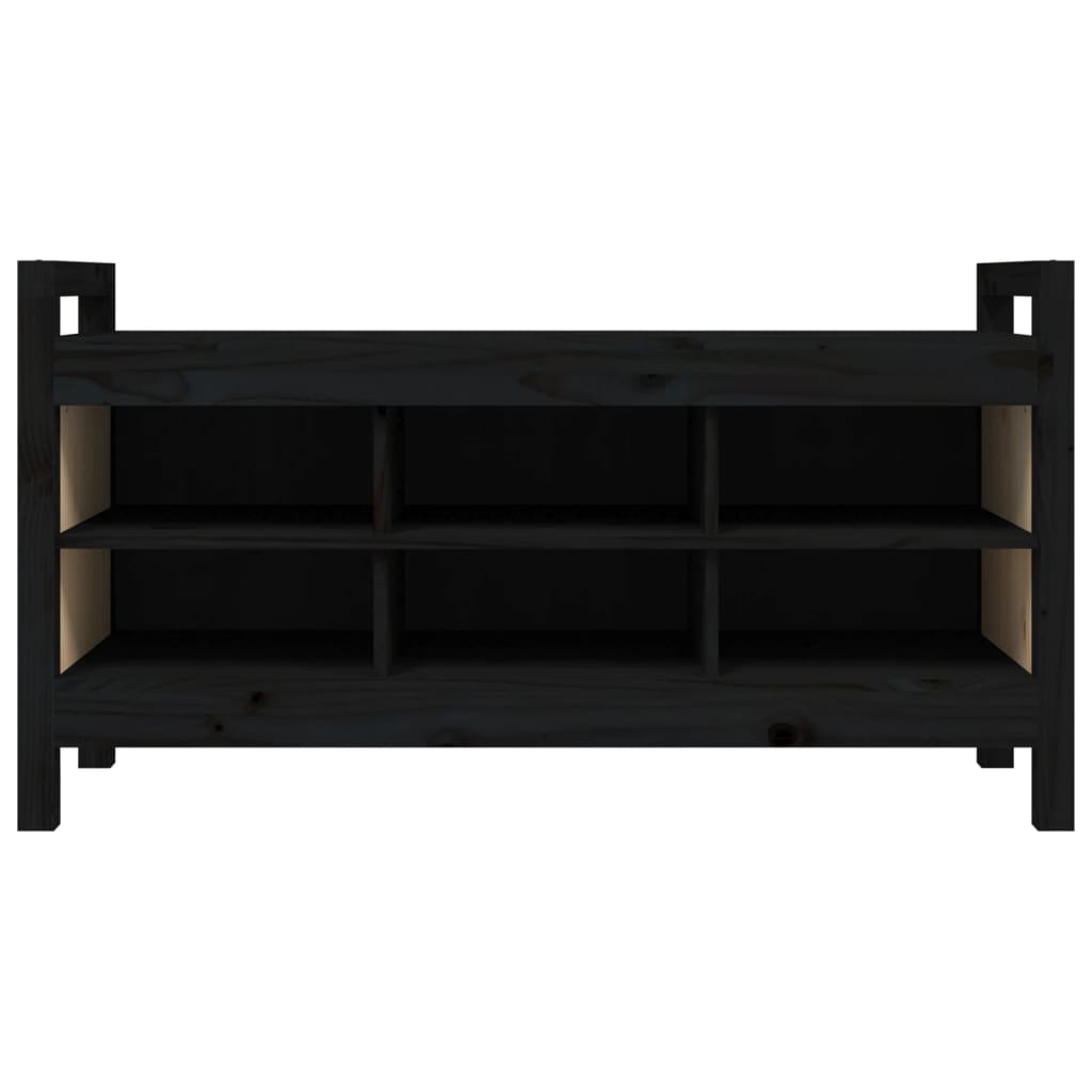 vidaXL Hall Bench Black 110x40x60 cm Solid Wood Pine