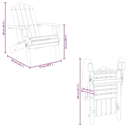 vidaXL Garden Adirondack Chairs with Footrests 2 pcs Solid Wood Acacia