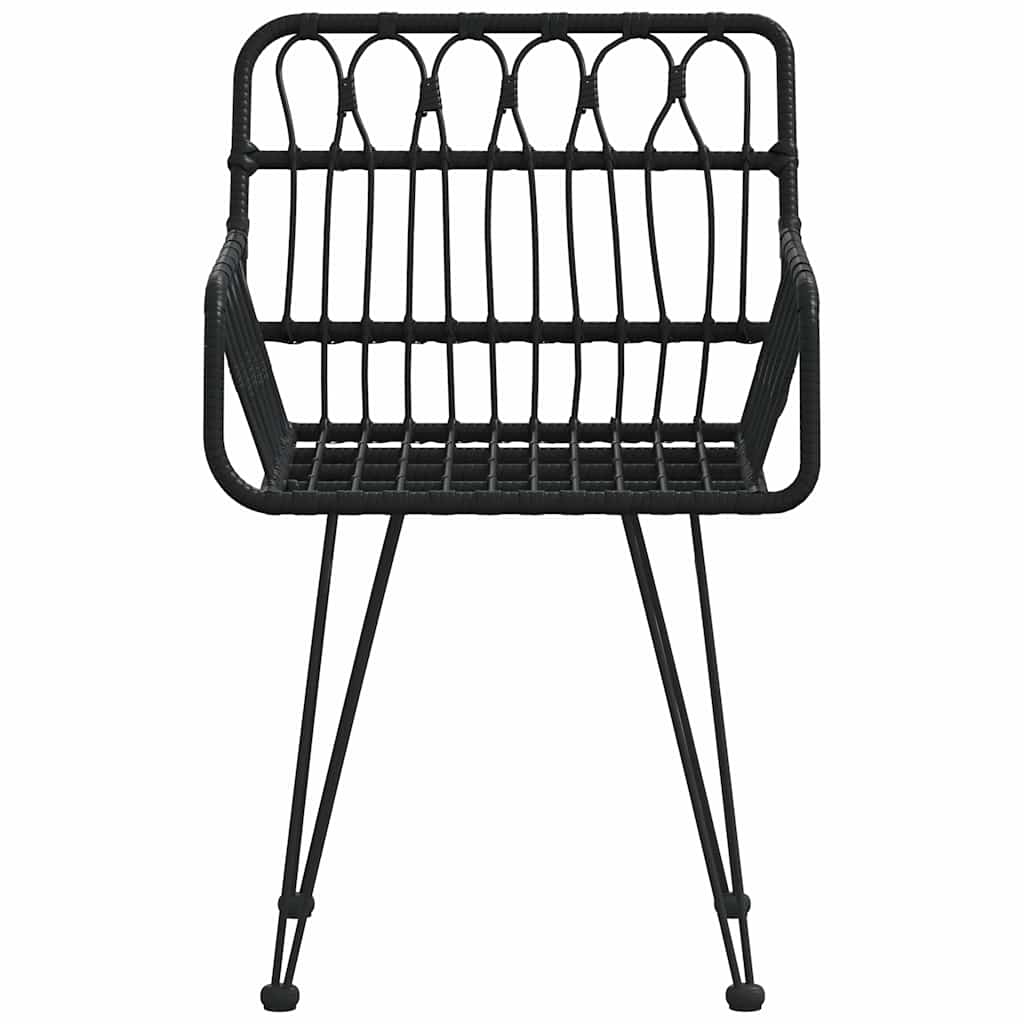 vidaXL Garden Chairs 2 pcs with Armrest Black 56x64x80 cm PE Rattan