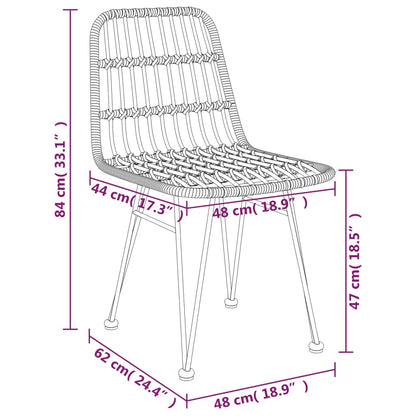 vidaXL Garden Chairs 2 pcs 48x62x84 cm PE Rattan
