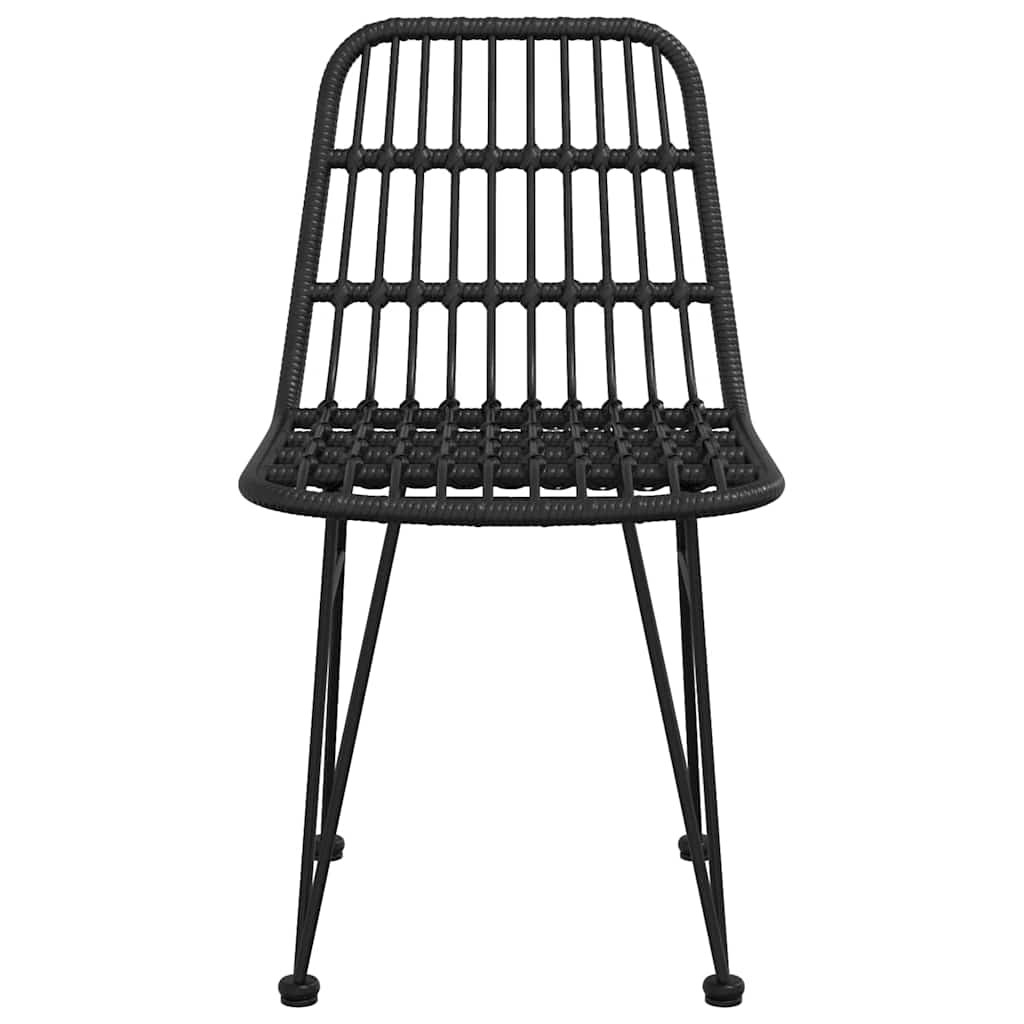 vidaXL Garden Chairs 2 pcs Black 48x62x84 cm PE Rattan