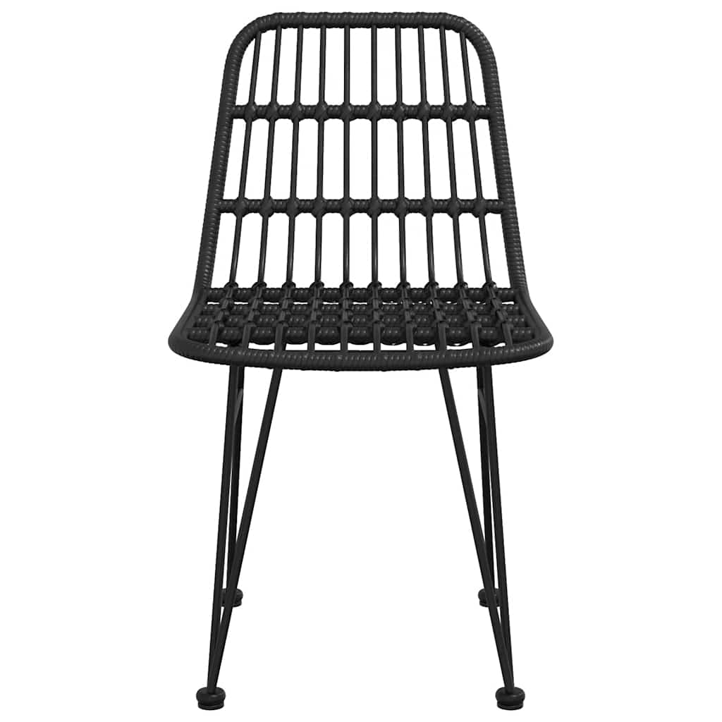 vidaXL Garden Chairs 2 pcs Black 48x62x84 cm PE Rattan