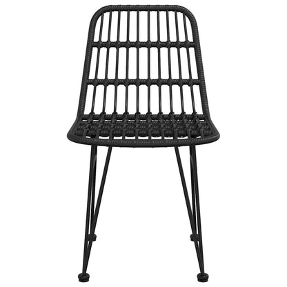vidaXL Garden Chairs 2 pcs Black 48x62x84 cm PE Rattan