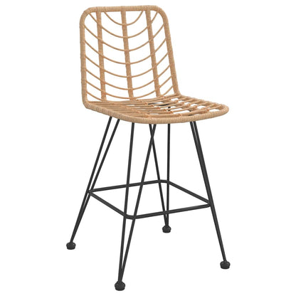 vidaXL Bar Stool | Set of 2 | Black | Steel, polyethylene rattan | Standard