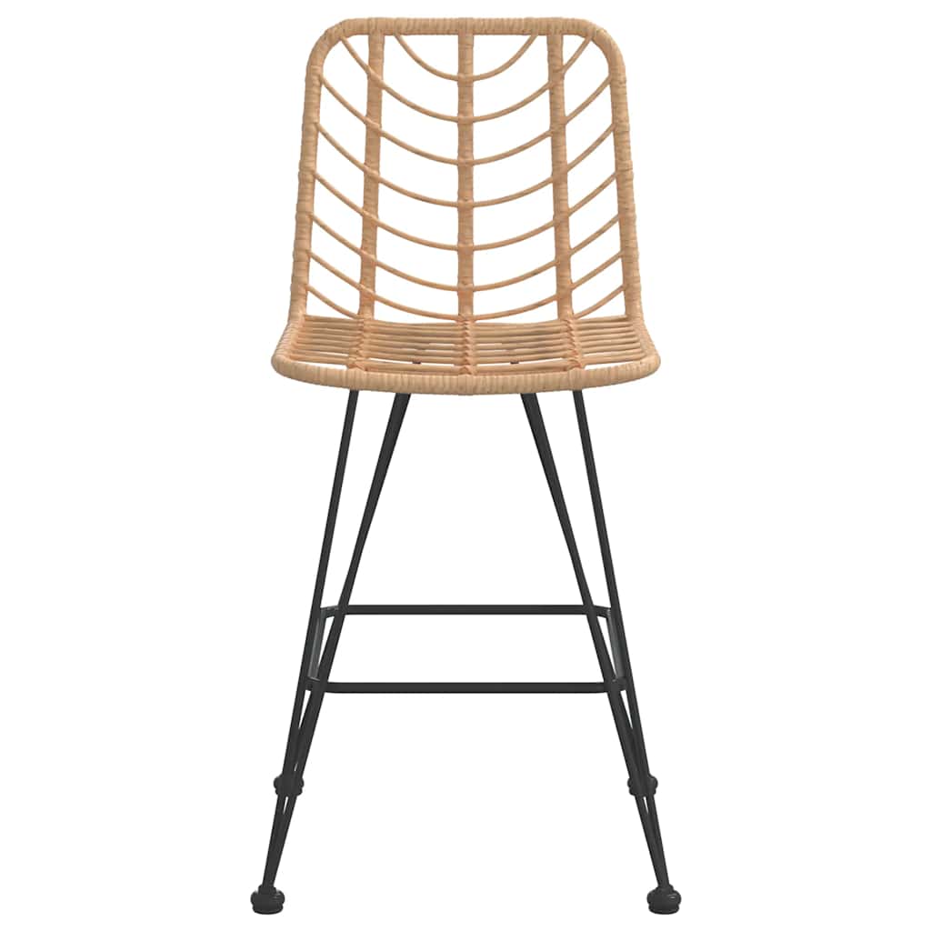 vidaXL Bar Stool | Set of 2 | Black | Steel, polyethylene rattan | Standard