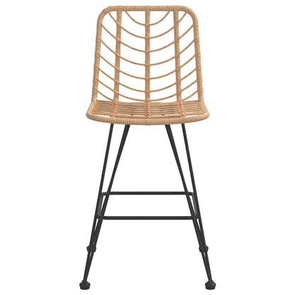 vidaXL Bar Stool | Set of 2 | Black | Steel, polyethylene rattan | Standard