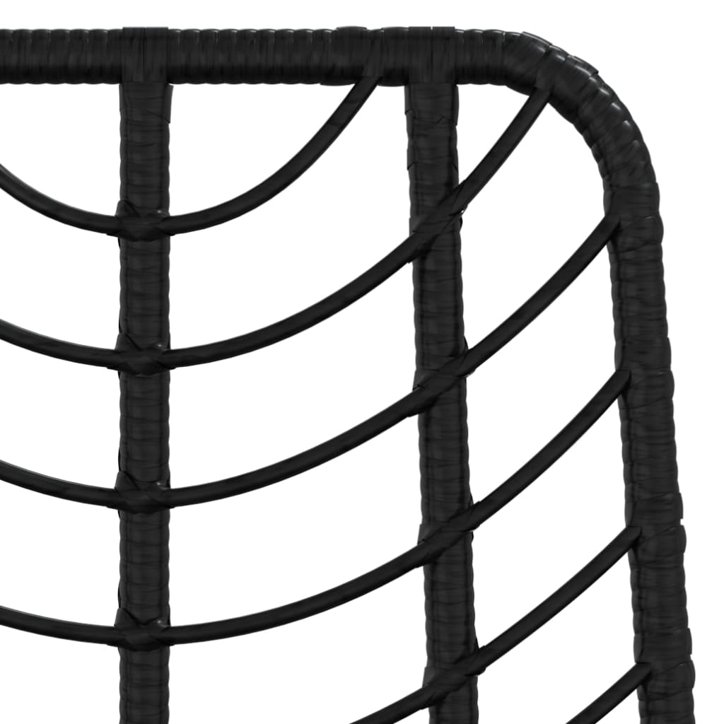 vidaXL Bar Stool | Set of 2 | Black | PE Rattan and Steel | Regular | Footrest