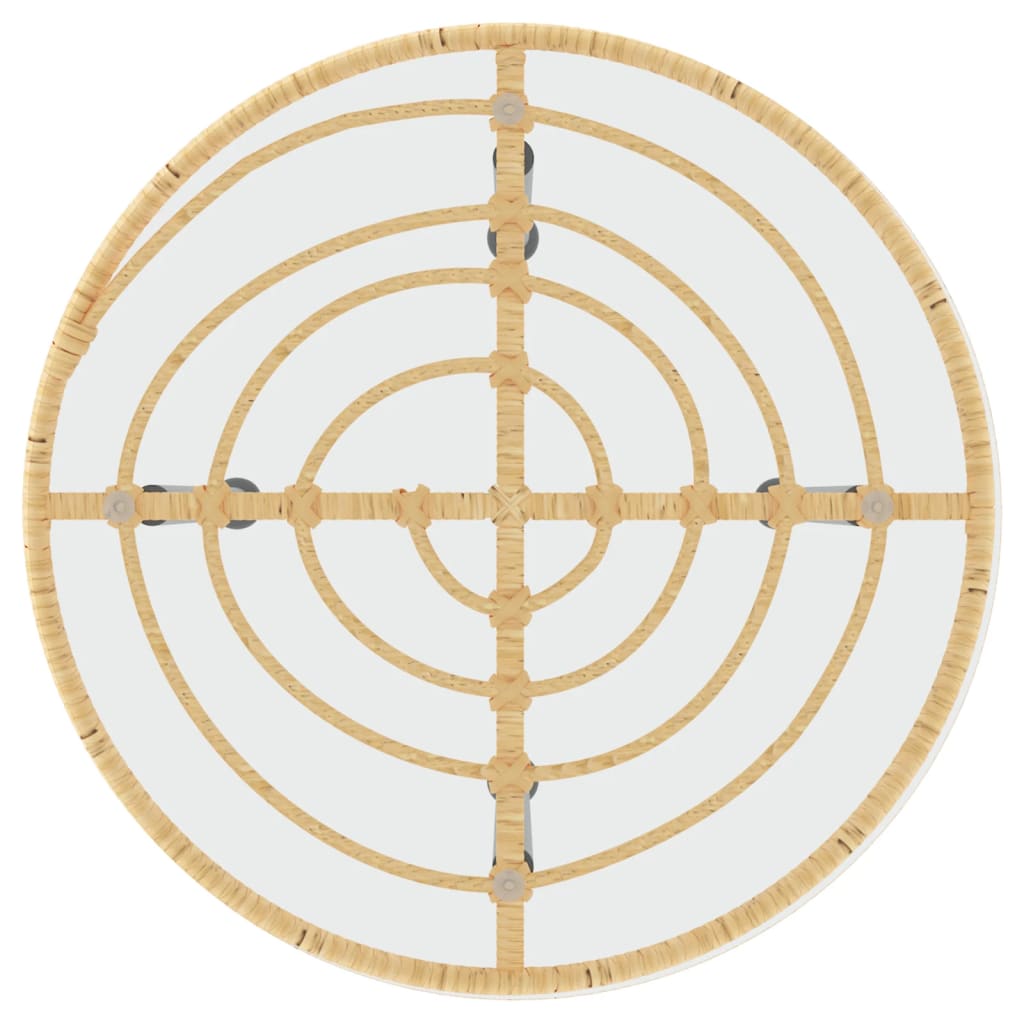 vidaXL Dining Table Ø50 cm Tempered Glass and Steel