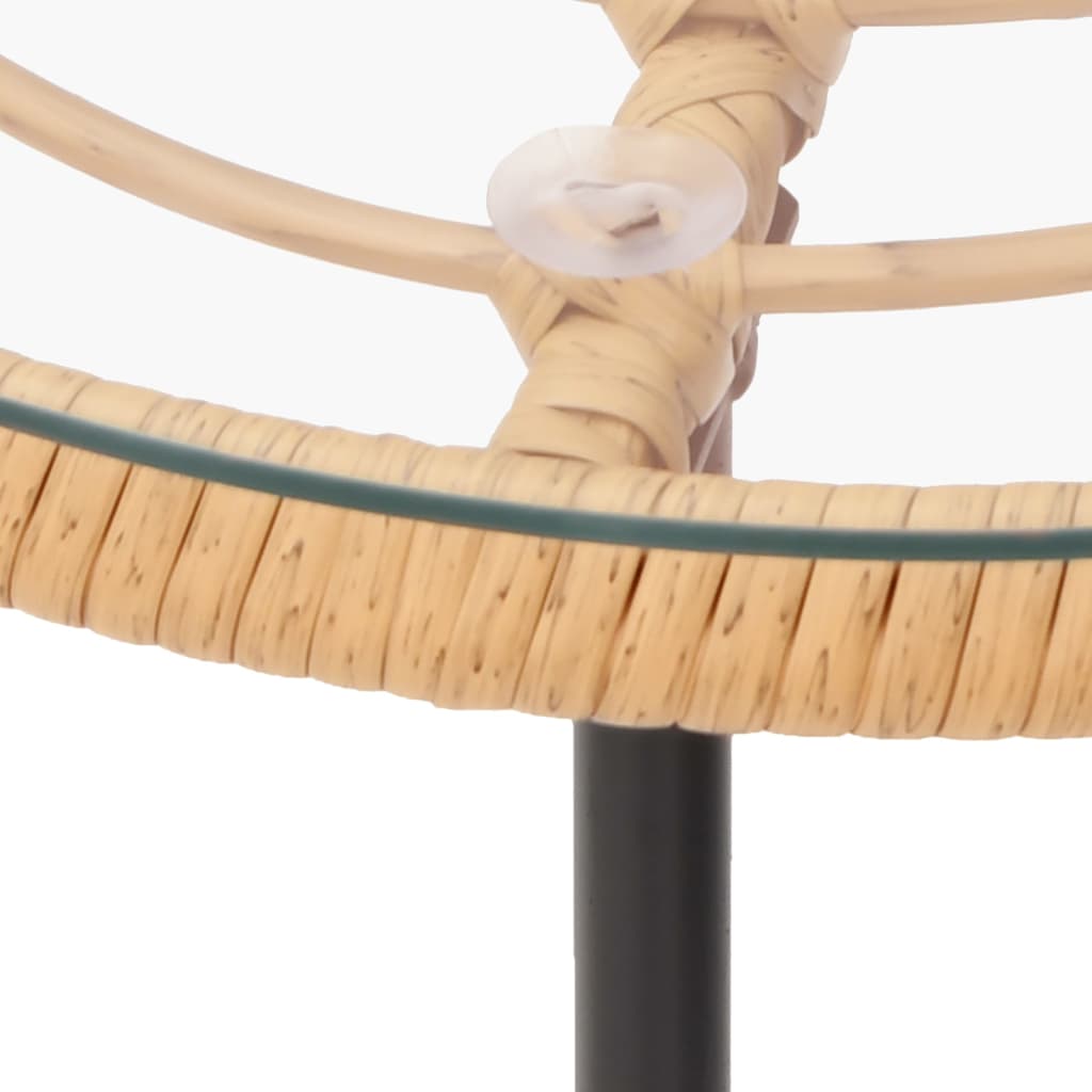 vidaXL Dining Table Ø50 cm Tempered Glass and Steel