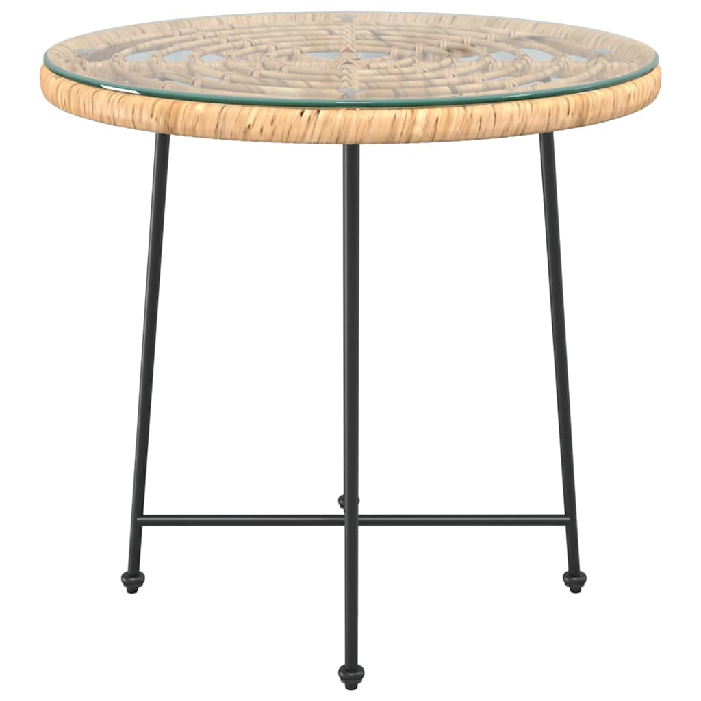 vidaXL Dining Table Ø80 cm Tempered Glass and Steel
