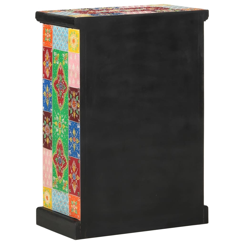 vidaXL Hand Painted Sideboard with Doors 53x30x75 cm Solid Wood Mango