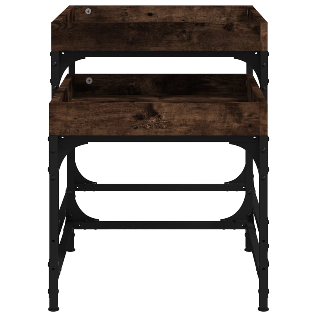 vidaXL Side Tables 2 pcs Smoked Oak Engineered Wood