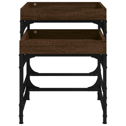 vidaXL Side Tables 2 pcs Brown Oak Engineered Wood