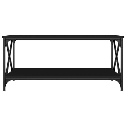 vidaXL Coffee Table Black 100x50x45 cm Engineered Wood and Iron