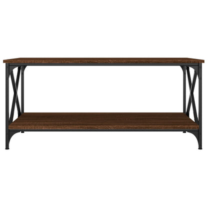vidaXL Coffee Table Brown Oak 100x50x45 cm Engineered Wood and Iron