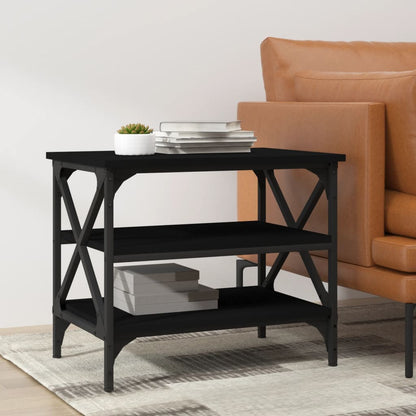 vidaXL Side Table Black 55x38x45 cm Engineered Wood
