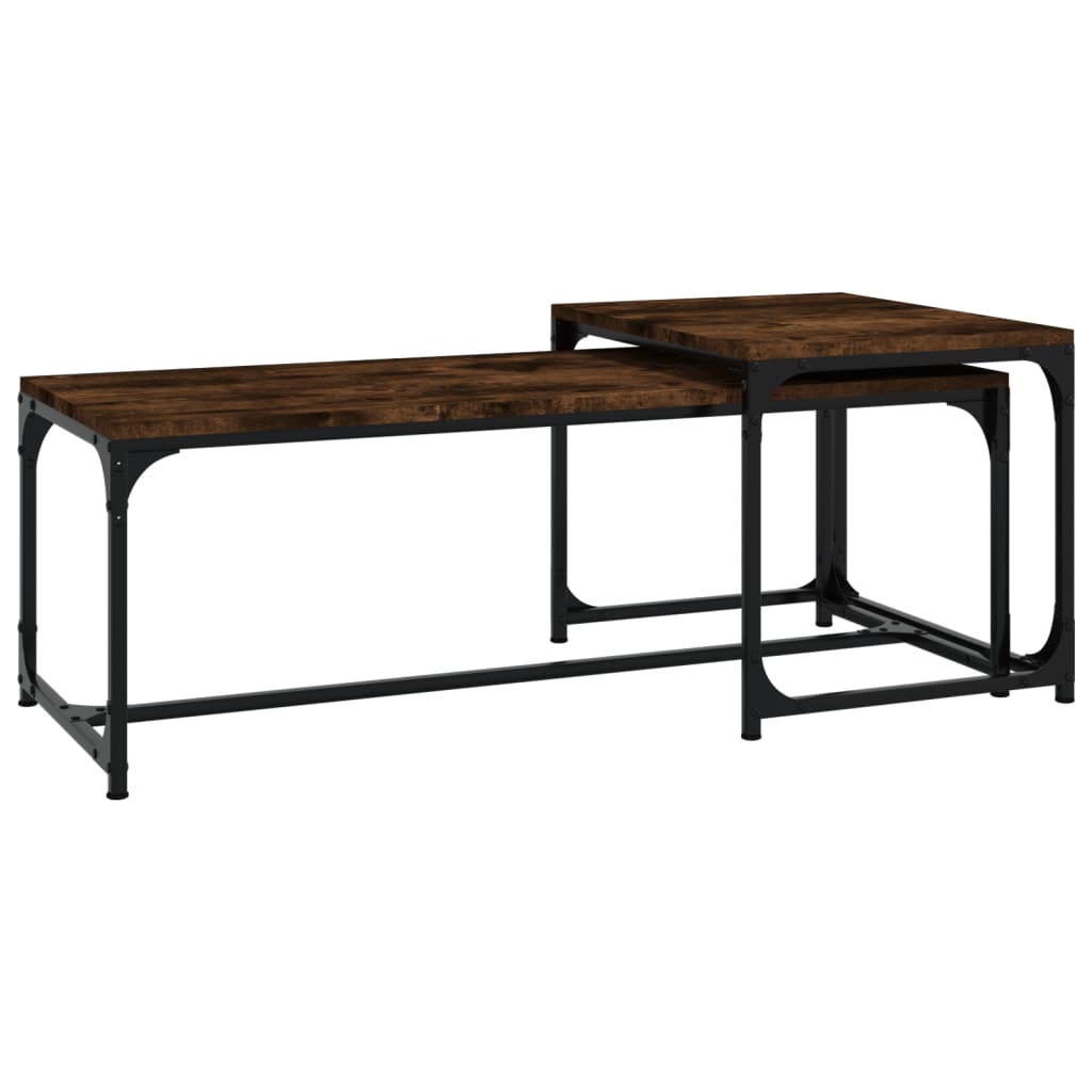 vidaXL Coffee Tables 2 pcs Smoked Oak Engineered Wood
