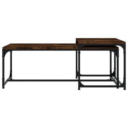vidaXL Coffee Tables 2 pcs Smoked Oak Engineered Wood