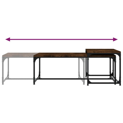 vidaXL Coffee Tables 2 pcs Smoked Oak Engineered Wood