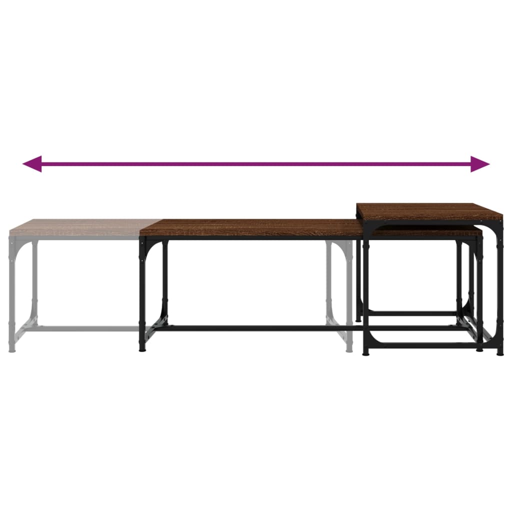 vidaXL Coffee Tables 2 pcs Brown Oak Engineered Wood