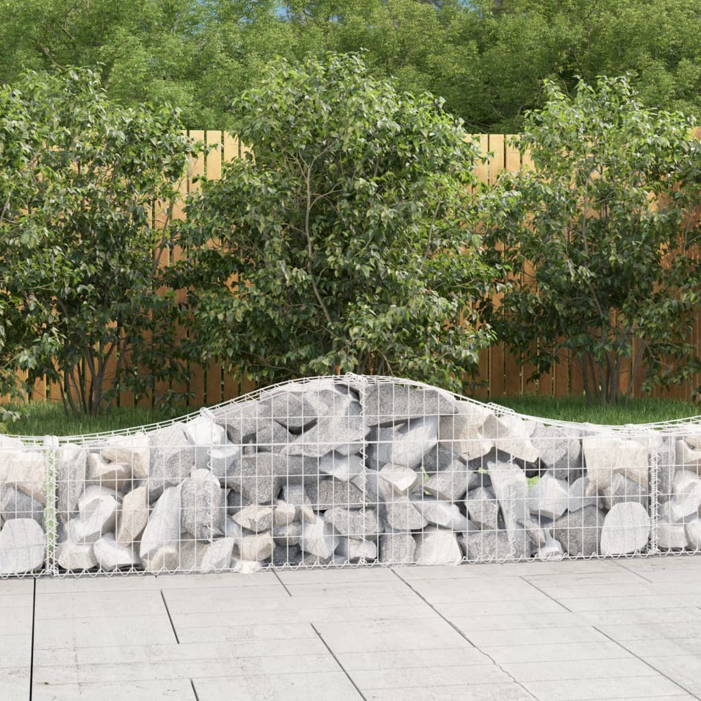 vidaXL Arched Gabion Baskets 4 pcs 200x30x40/60 cm Galvanised Iron