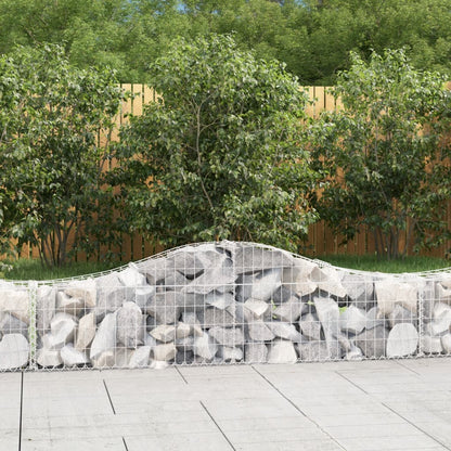 vidaXL Arched Gabion Baskets 6 pcs 200x30x40/60 cm Galvanised Iron