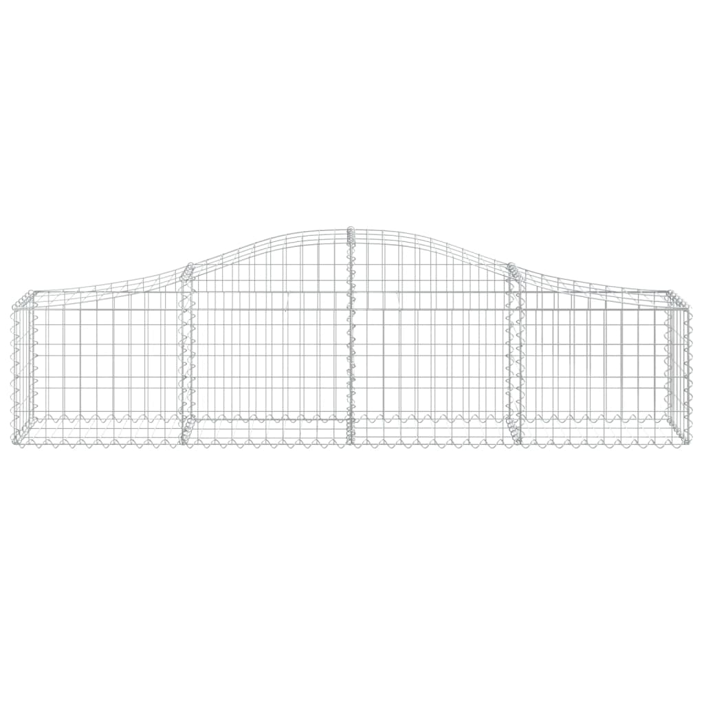 vidaXL Arched Gabion Baskets 8 pcs 200x30x40/60 cm Galvanised Iron