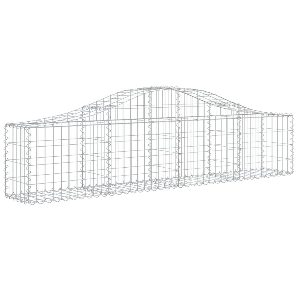 vidaXL Arched Gabion Baskets 11 pcs 200x30x40/60 cm Galvanised Iron