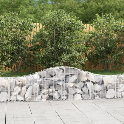 vidaXL Arched Gabion Baskets 11 pcs 200x30x40/60 cm Galvanised Iron