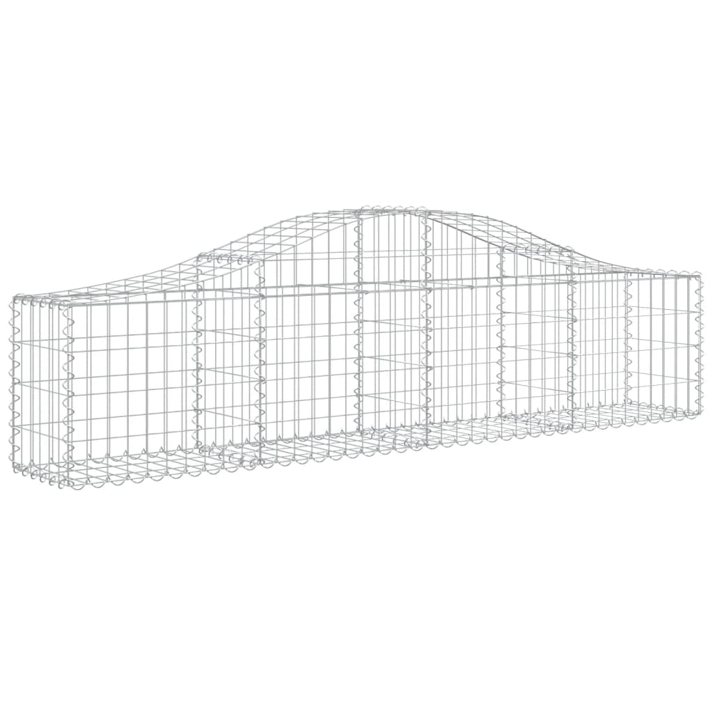 vidaXL Arched Gabion Baskets 14 pcs 200x30x40/60 cm Galvanised Iron