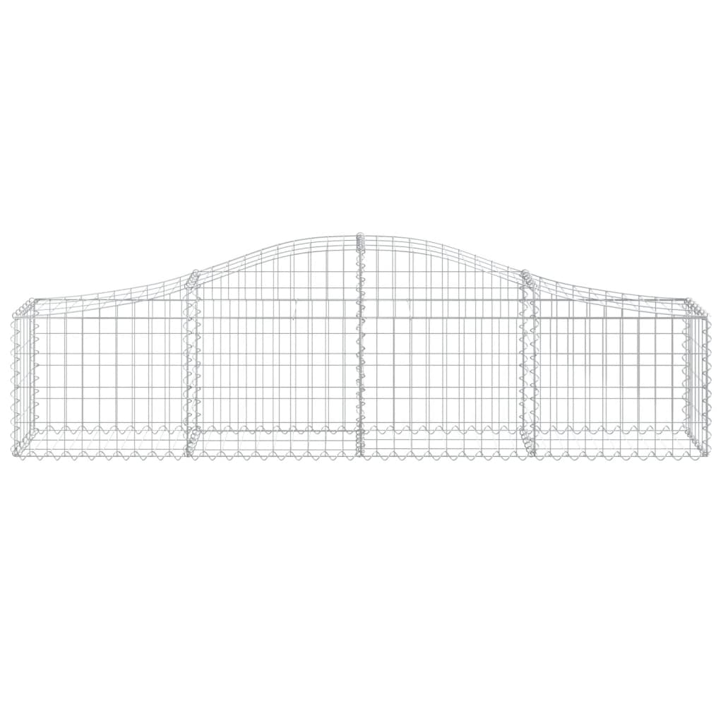vidaXL Arched Gabion Baskets 14 pcs 200x30x40/60 cm Galvanised Iron
