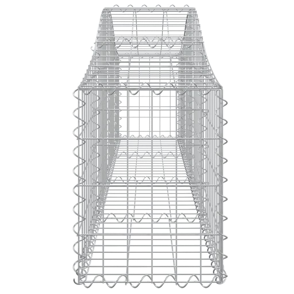 vidaXL Arched Gabion Baskets 14 pcs 200x30x40/60 cm Galvanised Iron