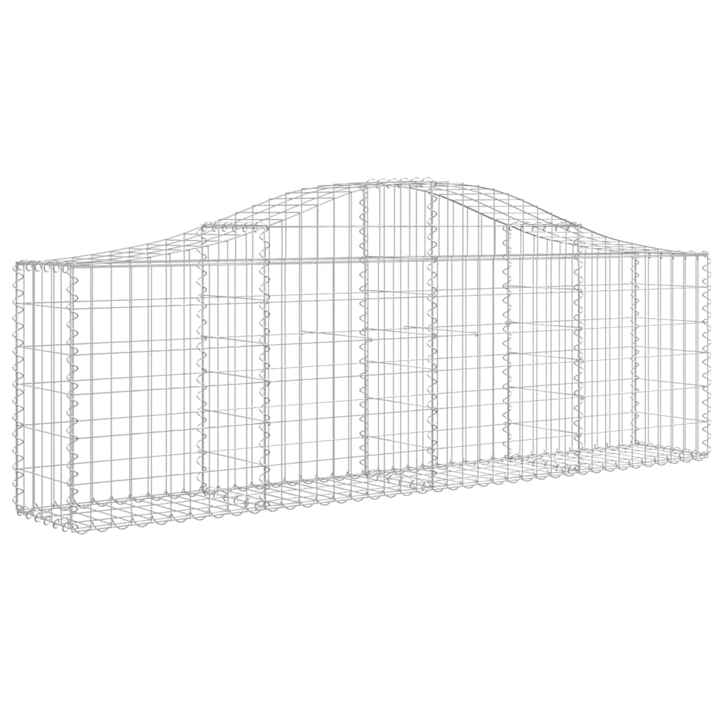 vidaXL Arched Gabion Baskets 2 pcs 200x30x60/80 cm Galvanised Iron
