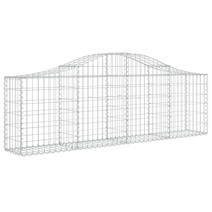 vidaXL Arched Gabion Baskets 2 pcs 200x30x60/80 cm Galvanised Iron