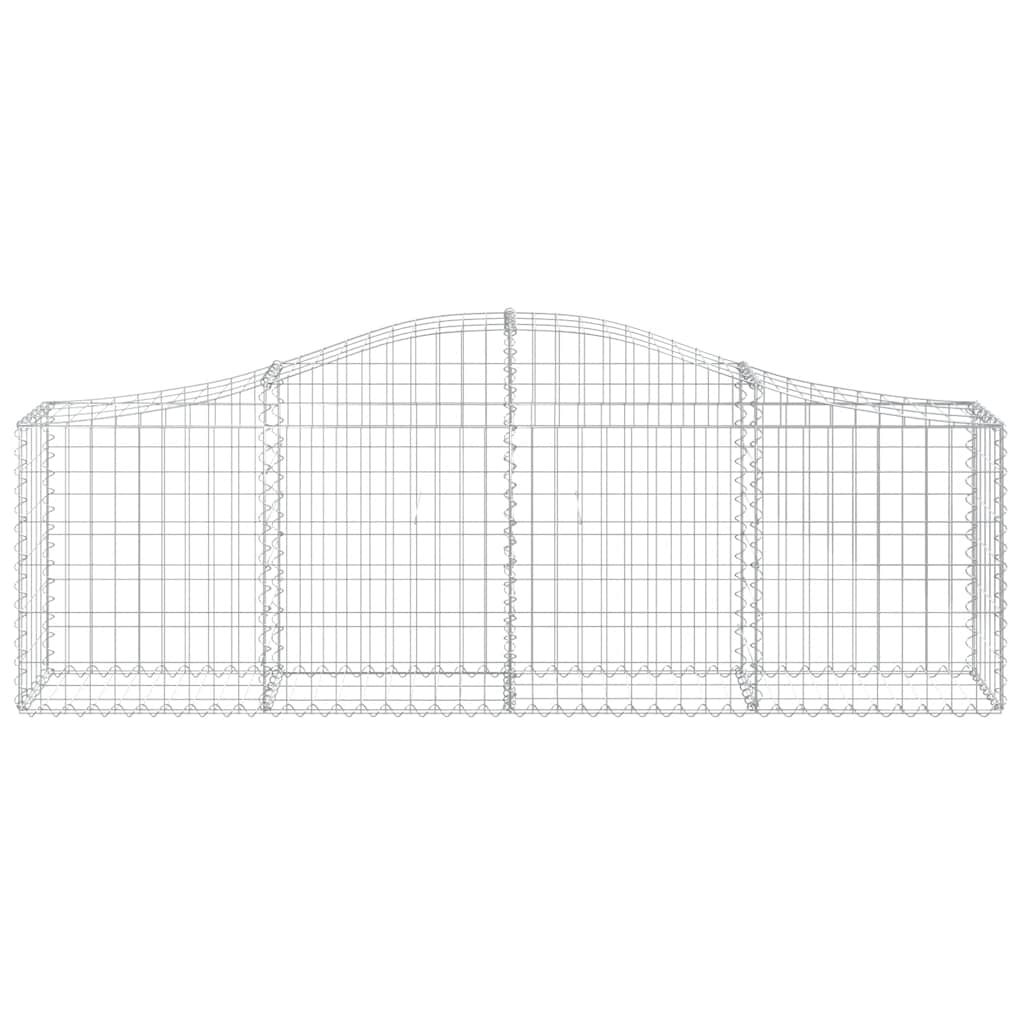vidaXL Arched Gabion Baskets 2 pcs 200x30x60/80 cm Galvanised Iron